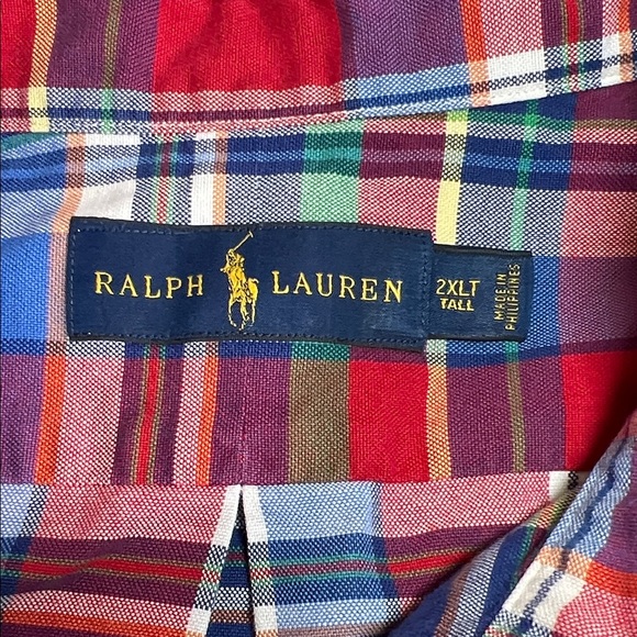 Polo Ralph Lauren Multicolor Plaid Button Down Shirt size 2XL tall - Picture 3 of 9